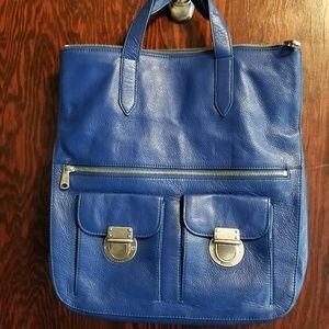 Blue Fossil Fold-Over Shoulder Bag Multi-Style